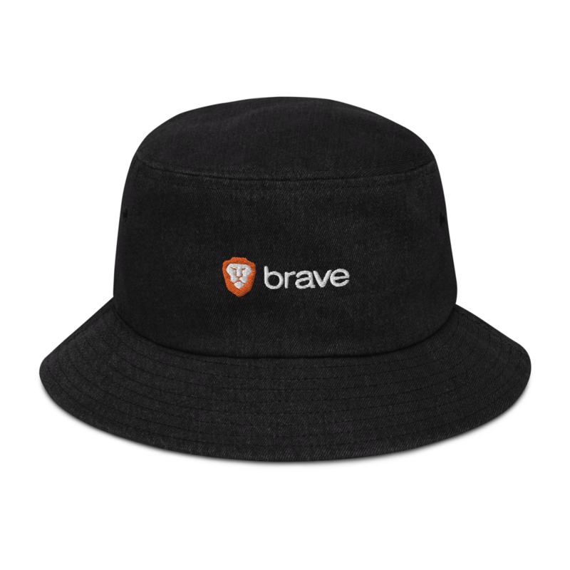 Brave Embroidered Black Denim Bucket Hat product image