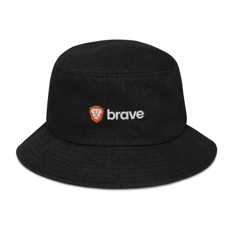 Thumbnail for Brave Embroidered Black Denim Bucket Hat